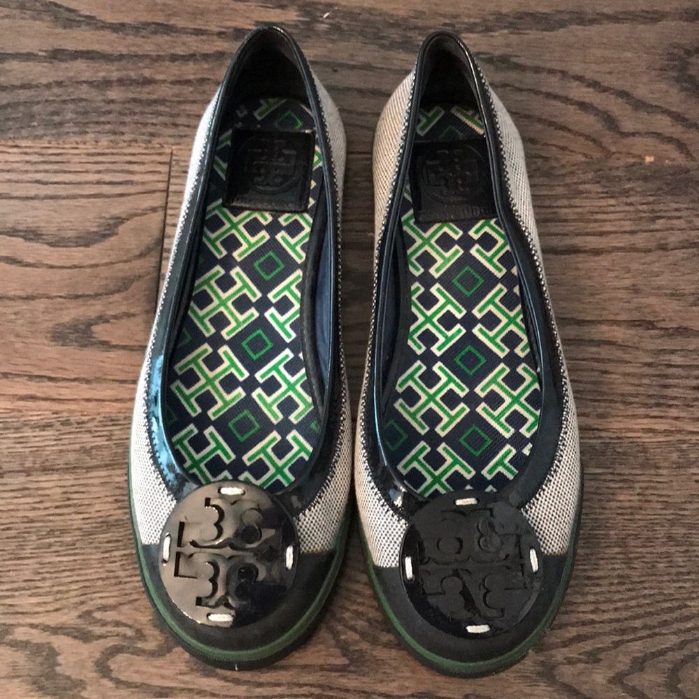 Tory Burch Channing Patent and Canvas Sneaker, Sz7